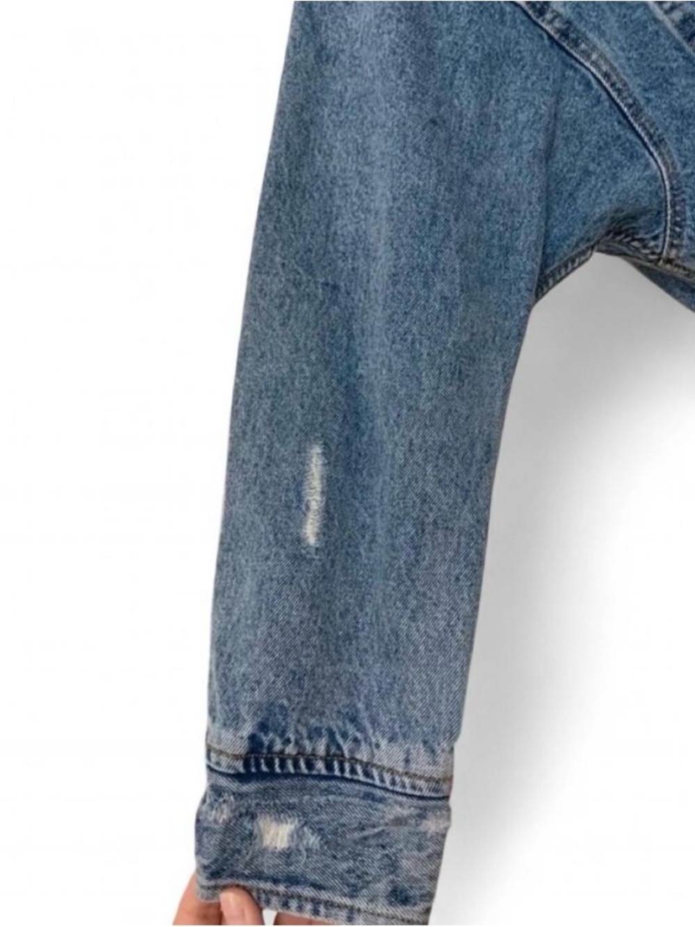 Pull&Bear Distressed Denim Jacket - Picture 4 of 8